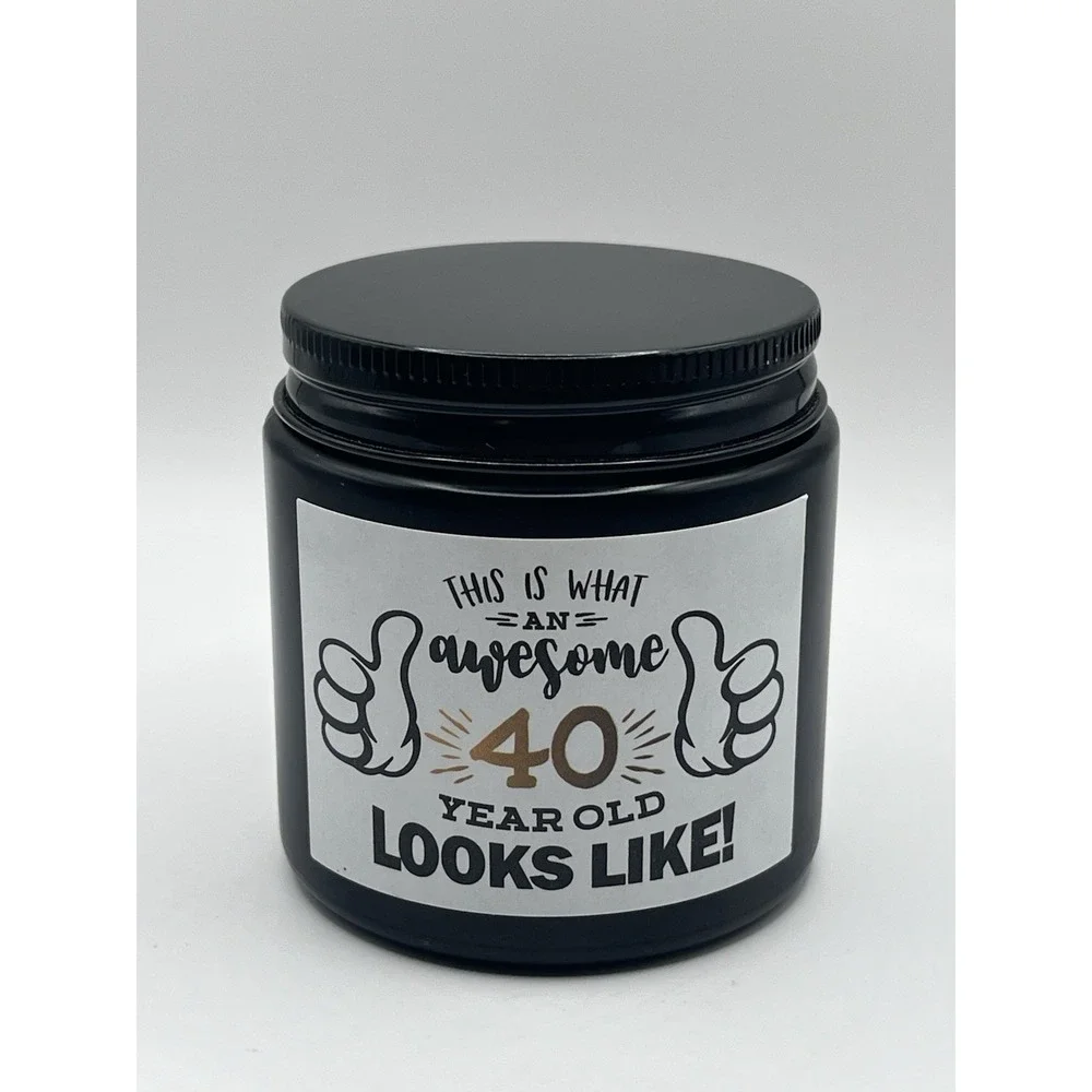 Awesome‎ 40th Birthday Gift Scented Candle Matte Black Jar
